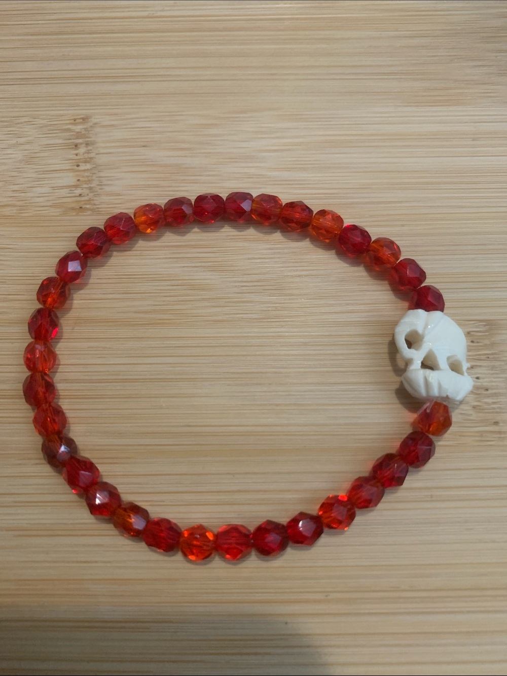New vintage Red Crystal and Bone Elephant Bracelet